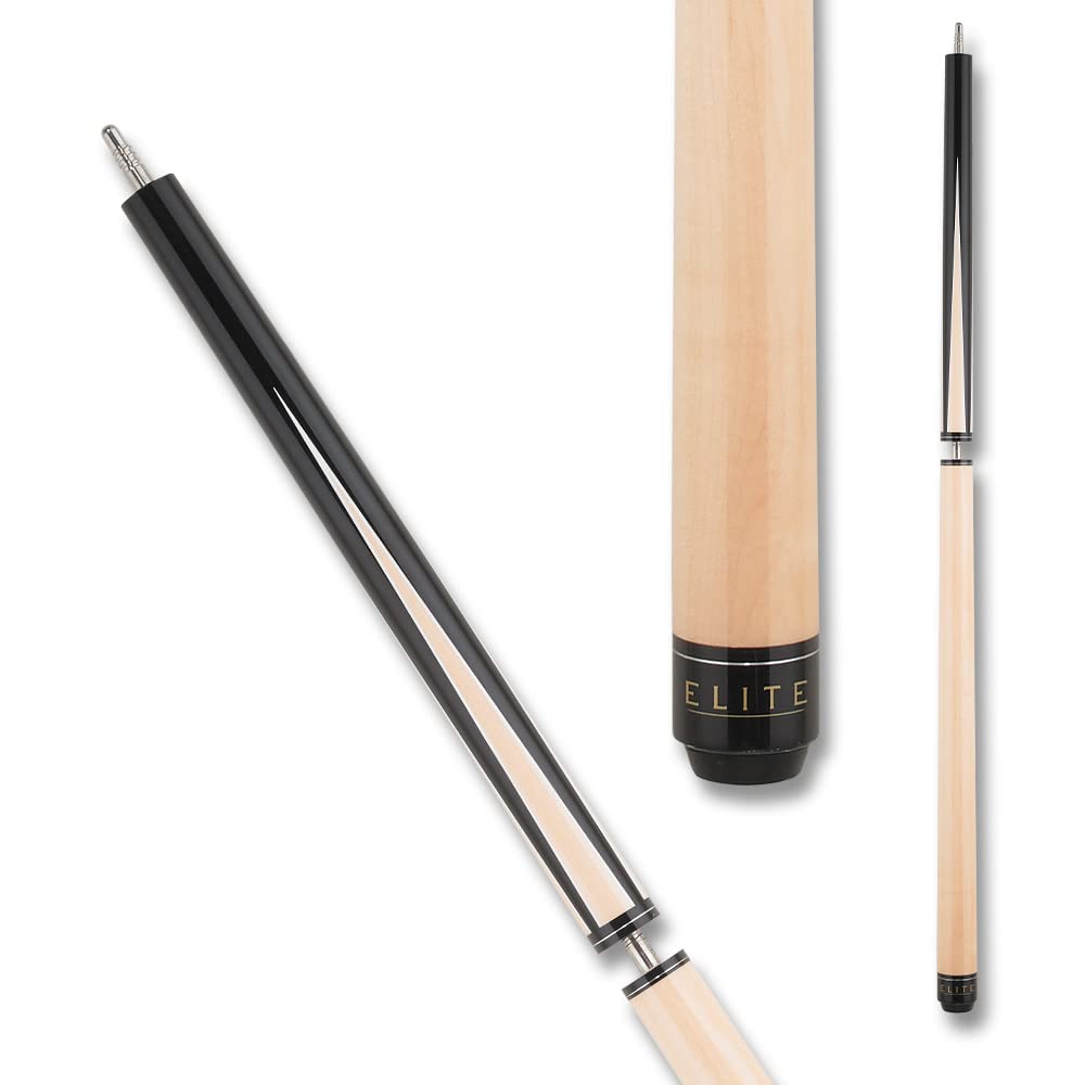 Elite ELBJPBK Break/Jump Pool Cue - Natural Maple with Black Points and Cream Overlay - 21oz