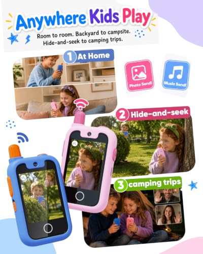 Image of 2.8 inch Video Walkie Talkies for Kids, 2 Pack Kids Walkie Talkie with Camera | Radio Real-Time Video Call Two-Way Voice Chat, Interactive Voice Effects, Outdoor Toys for Boys Girls Age 3-12, Birthday Gift