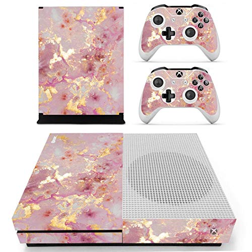 ZOOMHITSKINS X1 S Skins for Console and Controller, Pink Marble Mineral Gold Granite Agate Rose Pastel Gem, High Quality, Durable, Bubble-free, Goo-free, 2 Controller Skins 1 Console Skin, USA Made