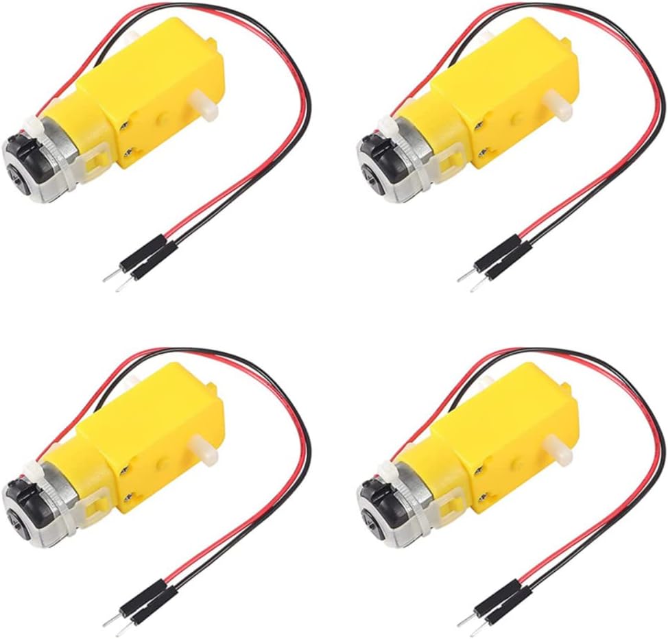 Mini Motor 4pcs TT Motor DC Gearbox Motor Dual Shaft 200RPM DC 3-6V Gear Motor Suitable for DIY Smart Car Robot (Size : with Cable)