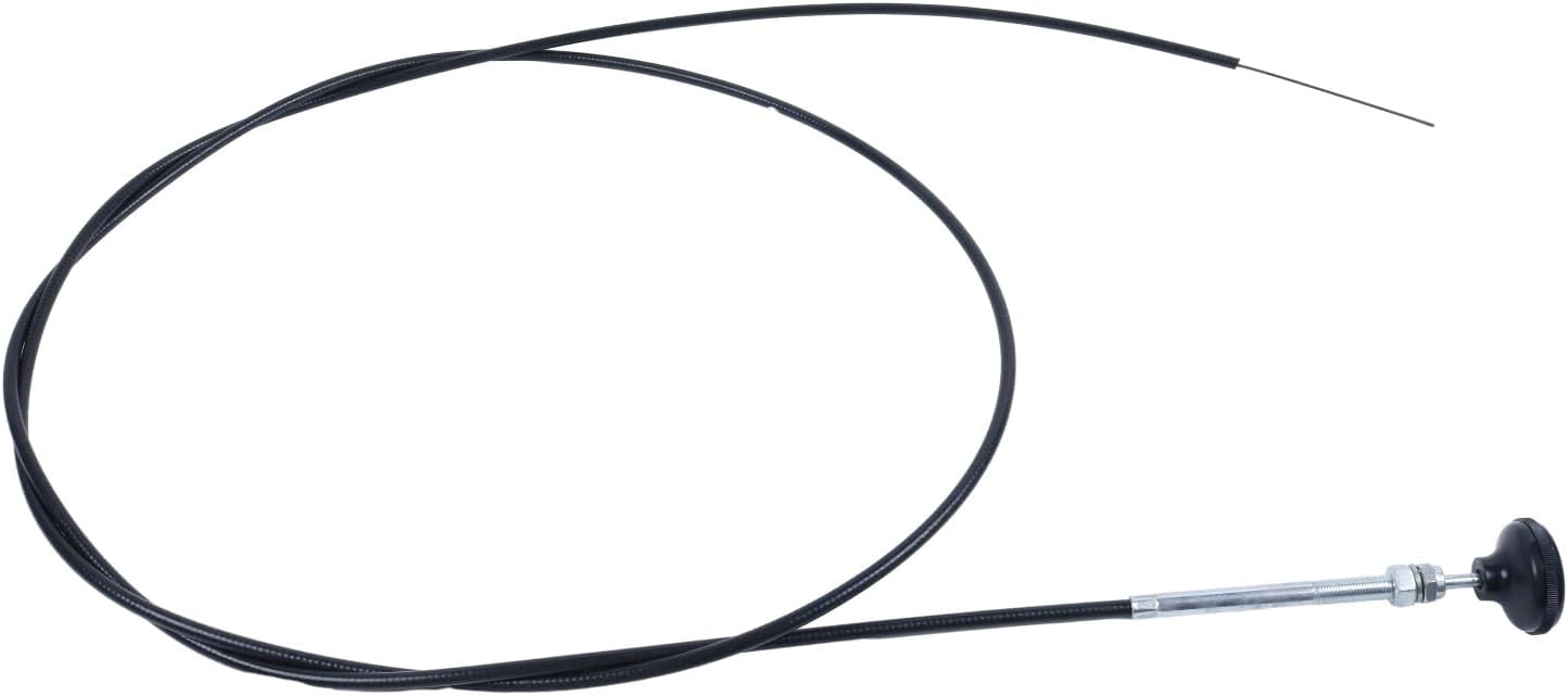 55198 Multi Purpose Control Cable 2" Black Round Knob Choke Door Vent 10 FT Long Compatible with Dorman Universal Models
