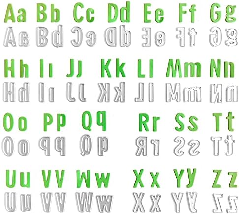 Cutting Dies for Card Making,Metal Die Cuts Set,52 Letters Cut Stencils Embossing Paper Dies for DIY Scrapbooking Album Arts Crafts Decoration Photo Stamps Invitation Letter Greeting Card