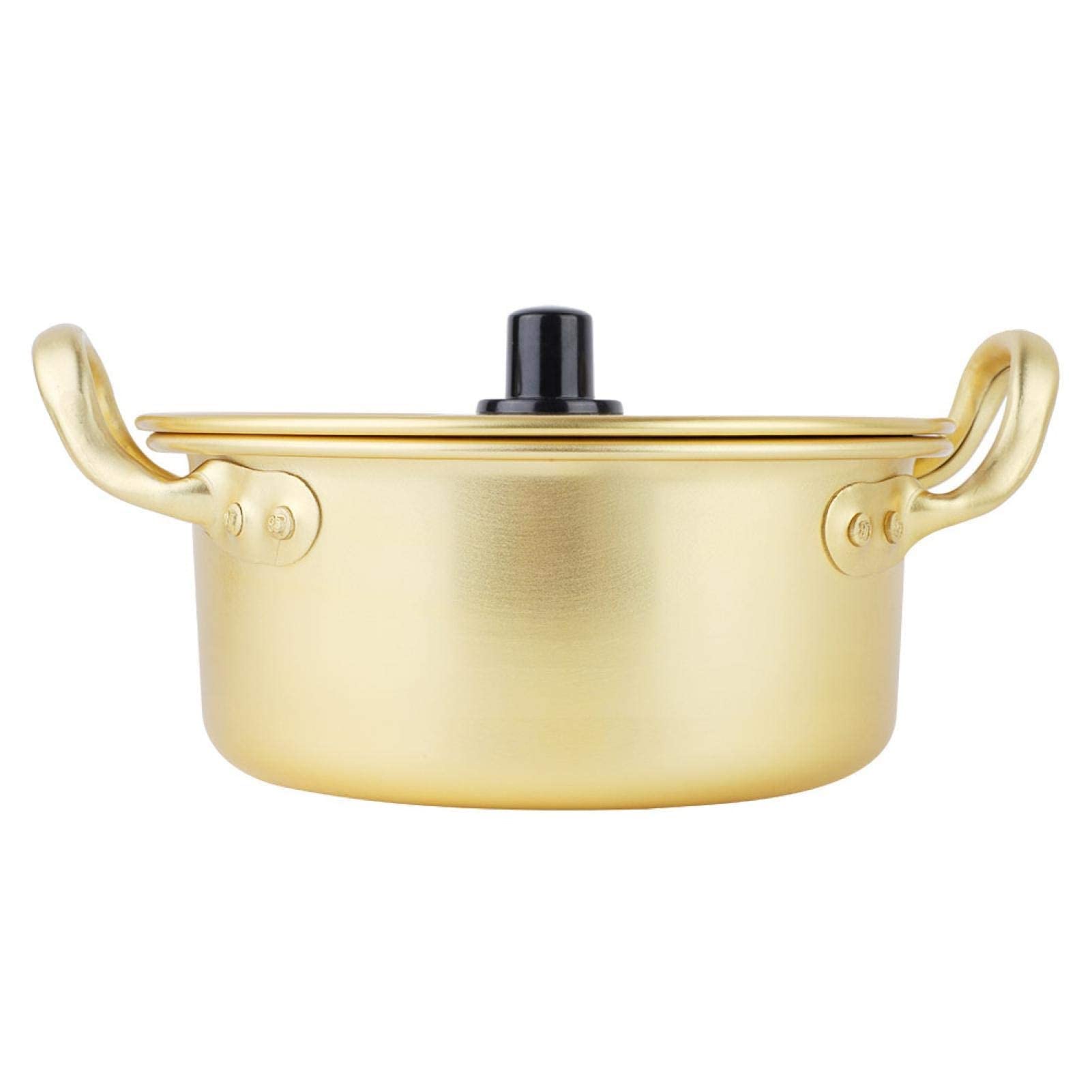 THEGA Koreanischer Ramen-Topf - Traditioneller Ramen-Instant-Topf Aus Aluminium, Instant-Nudeltopf Für Eine Person, Internet-Promi-Ramen-Topf, Ideal Für Suppen, Currys, Pasta, Eintöpfe (Size : 22cm)