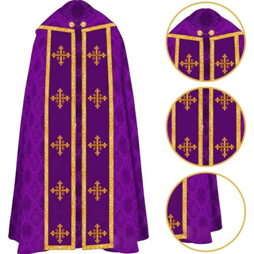 Cape médiévale de style gothique pour costume de prêtre drapé - 7