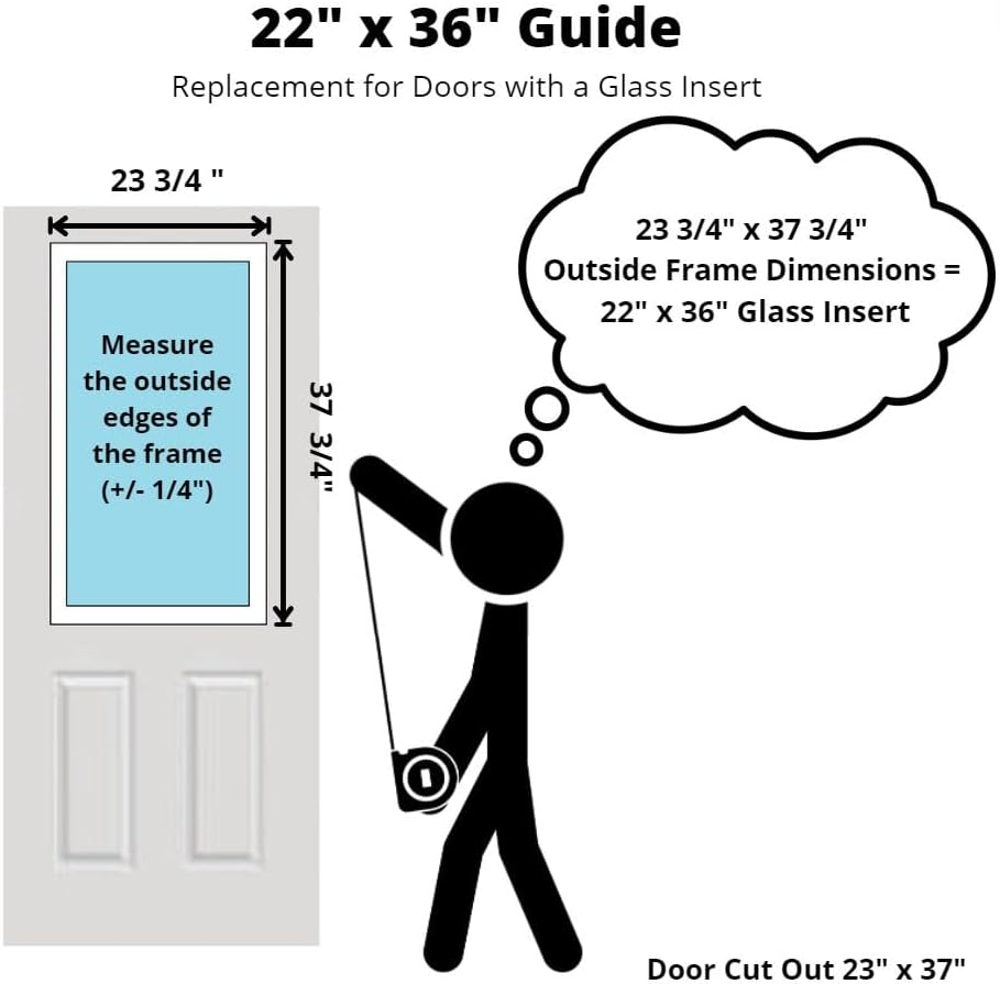 22 x 36 Entry Door Clear Glass Insert (9 Lite Low E)