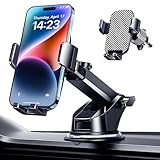 Qifutan Military-Grade Car Phone Holder - [Ultra Strong Suction] 3-in-1 Phone Mount for Dashboard, Windshield & Air Vent, Super Stable Universal Car Accessories for iPhone & All Smartphones