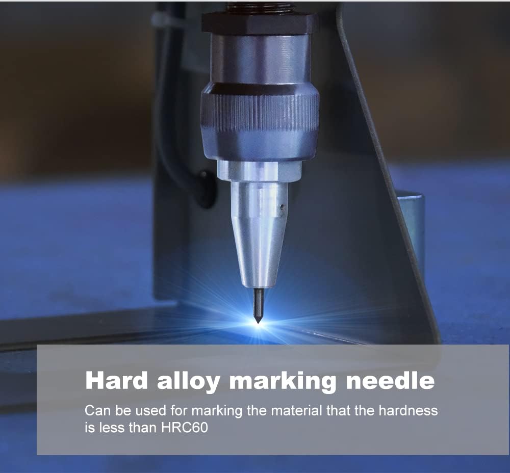 100W Pneumatic Metal Engraving Machine Pneumatic Metal Dot Peen Marking Machine Plate Engraver Depth 0.02-1 mm Marker Area 80x40mm(3.1x1.6 inch) Marking Size with Digital Control
