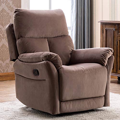 ANJ Manual Fabric Recliner Chair, Soft Reclining Chair for Living Room Modern Sofa