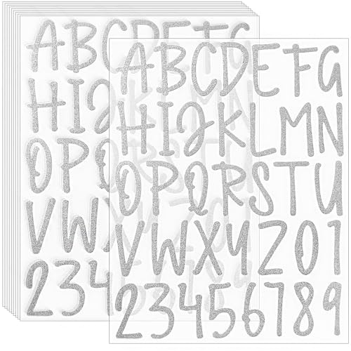 Autocollants à paillettes de lettres alphabet argentées pour écrire sans colle