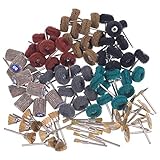 Mixiflor 90 Pcs Abrasive Wheel Buffing Polishing Wheel Wire Brushes Set For Rotary Tool Accessories, 3mm shank Mini Brush Polishing Kit, for poweroperated grinders