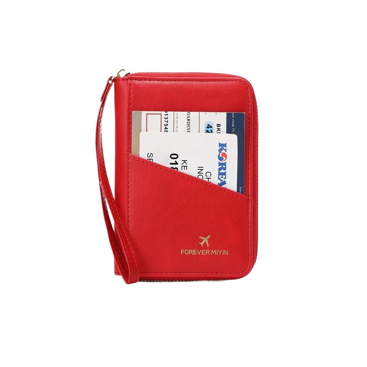 Borsa per passaporto retrò per uomini e donne RFID alla moda copertura passaporto multifunzionale in pelle PU clip passaporto accessori da viaggio, Hz726-rosso, Taglia unica