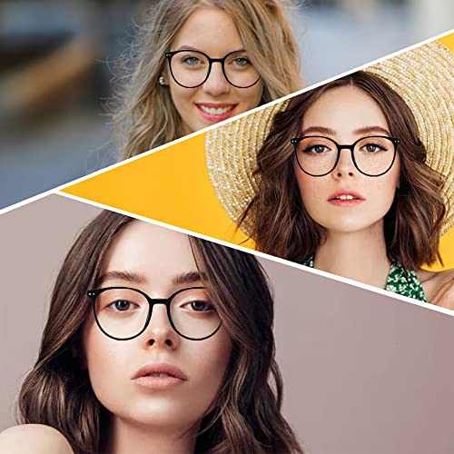 Image of TAORANJU Blue Light Blocking Glasses for Women Men, Small Face Glasses Curved Frame TV Glasses Fashion Computer Reading Glasses for Anti Dry Eyes, Anti Glare (Non-Prescription)