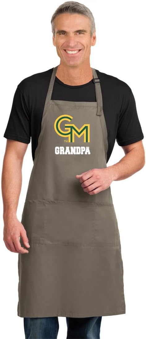 Broad Bay George Mason Grandpa Apron LARGE Mens George Mason University Grandfather Logo Gift Idea