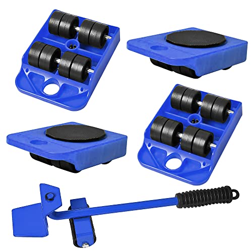 5 Pièces, Outil de Déplacement de Meubles, Roulettes pour Meubles, Deplace Meuble,Coussin Rotatif à 360 Degrés pour L'ensemble de Rouleaux Mobiles de...