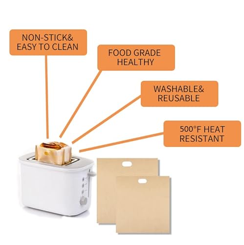 image for VCHOMY 12 Pack Toaster Bags Nonstick Reusable Easy to Clean for Grille
