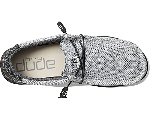 image for Hey Dude Men's Wally Stretch Dark Web Size 7 Light Grey | Men’s Shoe