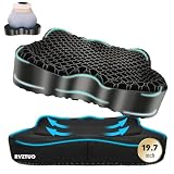 Cooling Gel Seat Cushion, Thickened Big Breathable Honeycomb Design Absorbs Pressure Points Gel Cushion with Anti-Slip Cover Cooling Seat Cushion for Office Chair Home Car Wheelchair Stadium Bleachers
