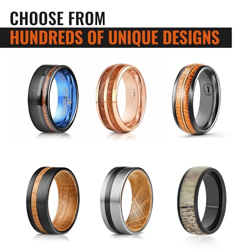 Men's Black Tungsten Carbide Wedding Band - Premium Grade Tungsten Black Wedding Band Beveled - Includes Silicon Band, Leather Drawstring Pouch, & Luxury Walnut Ring Box (Size 10.5) by Gentlemen's Bands - Image 8
