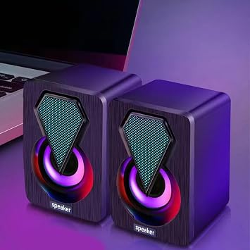 2.0 USB Mini Hoparl r   1+1 Stereo PC Speaker, Kablolu Masa st  Ses Sistemi, Laptop & Bilgisayar Uyumlu, Kompakt G l  Ses
