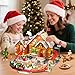 CUBIMANA 2025 Christmas Gingerbread House Roller Coaster Building Set with Light - 1562PCS Christmas Village Rollercoaster Building Toys Xmas Train Tree Santa Claus, Gifts for Adults Kids Boys Girls