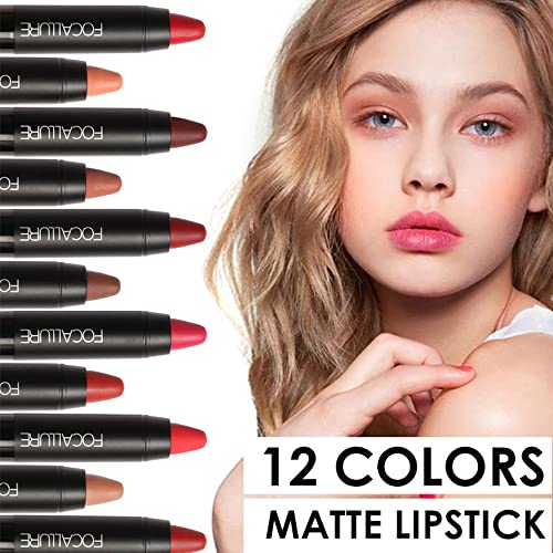 Focallure Ultra Chic Matte Lipstick,Rich Vitamin E Lip Crayon,Lightweight Matte Color Without Drying Or Fading,Long Lasting Waterproof Lips Makeup,Del Rio #TOP3