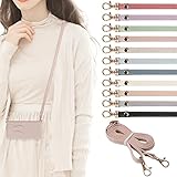 Winntii ストラップ 斜め掛け ショルダーストラップ 約72cm～約134cm 長さ調節可能 ストラップ 落下防止 携帯ストラップ スマホ スマートフォン スマホ ショルダーストラップ 斜め掛け PUレザー ネックストラッショルダーストラップ 落下防止 贈り物 -【コーラルピンク】