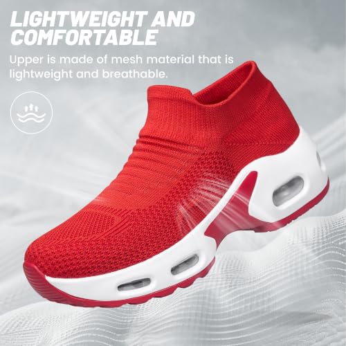 Image of YHOON Women's Walking Shoes Slip-On - Comfortable Work Shoes for Standing All Day, Breathable Air Cushion Nursing Sneakers