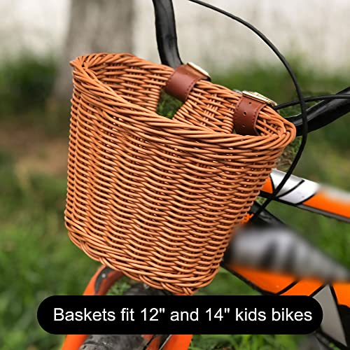 Kids Bike Basket for Boys Girls, Front Toddler Tiny Tricycle Baskets Bike Accessories Small Scooter Arts and Crafts Bike Decoration accessorieskit for Girls