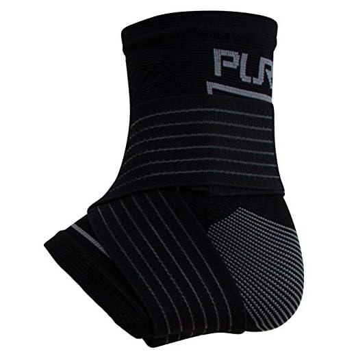 Ankle Support Brace – Compression Sleeve with Adjustable Strap, Perfect Fit – Great for Running, Ankle Sprains (L/XL, Black)