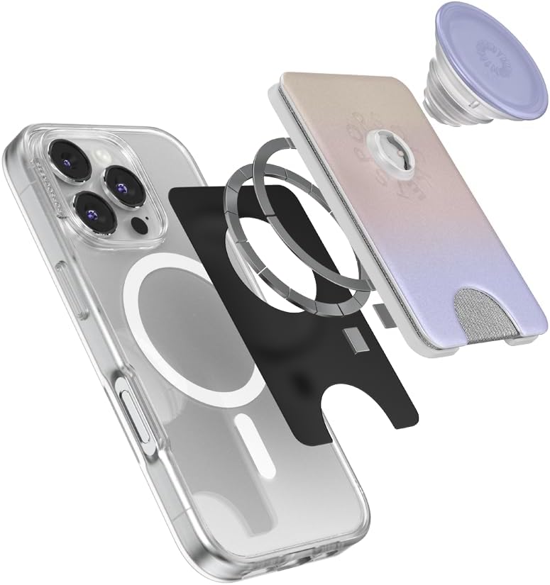 PopSockets Phone Wallet with Expanding Grip, Phone Card Holder, Wireless Charging Compatible, Wallet Compatible with MagSafe