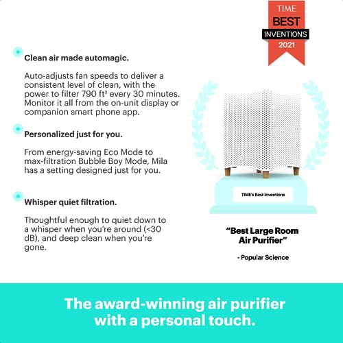 Mila Air Purifiers For Large Room, Hepa Air Filter For Pets Pollen Pet Dander Dust Smoke Voc Virus Mold Allergens, Bedroom Air Purifier, Smart Air Purifier Auto Mode Carbon Filter, Critter Cuddler #TOP1