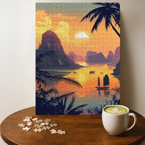 Ha Long Bay Vietnam casse-tête bois 500 pièces adulte 20 x 15 po