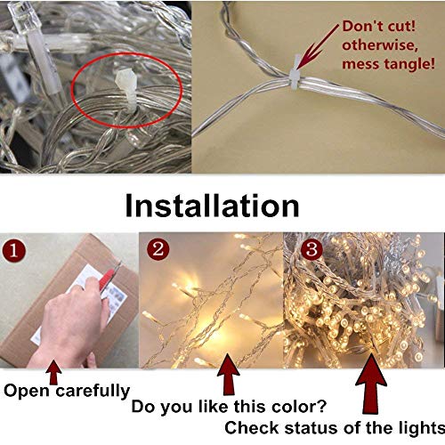 ZSTBT UL Safe 304 LED 9.8Feet Connectable Curtain Lights Icicle Lights Fairy String Lights with 8 Modes for Wedding Party Family Patio Lawn Decoration