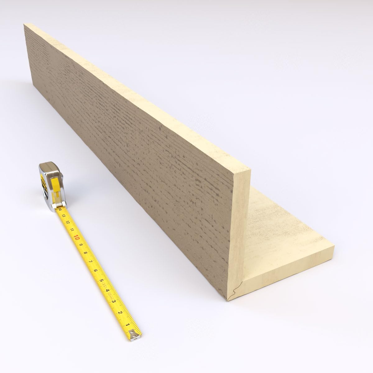 Ekena Millwork BMRS2C0120X040X144AL 2-Sided Rough Sawn Endurathane Ceiling Faux Wood Beams, 12-in. W x 4-in. H x 12-ft. L, Almond