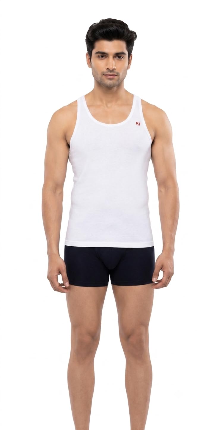 RUPA Frontline Men's Cotton Sleeveless Round Neck Vest White Pack of 4-picture-25