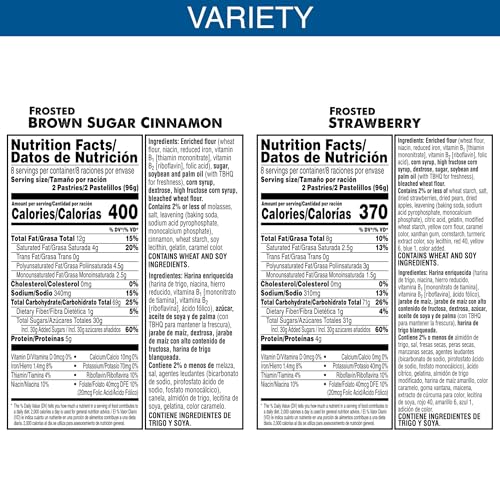 Image of Pop-Tarts Toaster Pastries, Breakfast Foods, Kids Snacks, Value Pack, Frosted Brown Sugar Cinnamon & Frosted Strawberry Variety Pack, 54.1oz Box (32 Pop-Tarts)