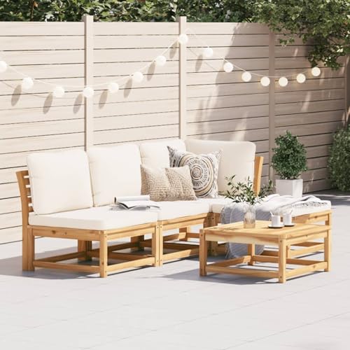 Hoodmeel Gartenlounge Holz Balkon Lounge Holz Gartenlounge Outdoor Loungemöbel Holz Balkonmoebel Holz Outdoor Lounge Holz mit Auflage Massivholz Akazie-Creme-5-tlg Hoodmeel Gartenlounge Holz Balkon Lounge Holz Gartenlounge Outdoor Loungemöbel Holz Balkonmoebel Holz Outdoor Lounge Holz mit Auflage Massivholz Akazie-Creme-5-tlg