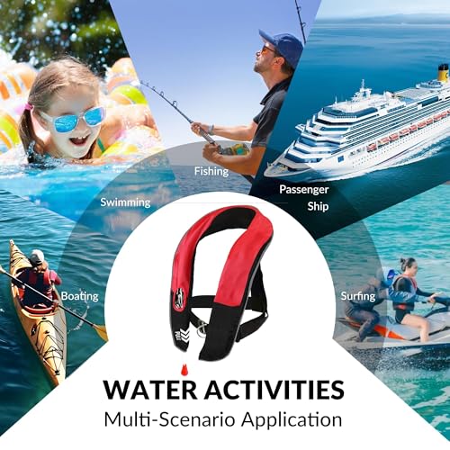 Image of Automatic Inflatable Life Jackets for Adults Life Vests PFD Low Profile Load Capacity Up to 330lbs