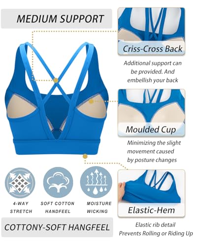 Image of RUNNING GIRL High Impact Sports Bras for Women, High Support Running Sports Bra Moulded Cup Strappy Sports Bras
