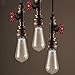WINSOON Industrial Pendant Light, Rustic Water Pipe Pendant, Steampunk Lamp Retro Antique Vintage Metal Hanging Lighting Fixture, Bronze, 3 Pack
