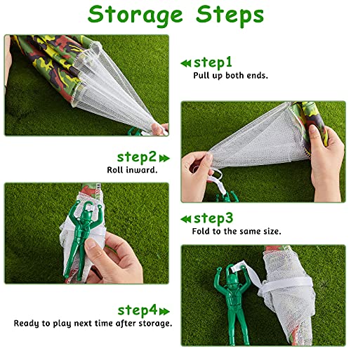 Aoriher 12 Pcs American Flag Army Parachute Toy Action Figures, Boys Outdoor Games, No Battery Flying Toys for School Gifts Present - Thumbnail 5