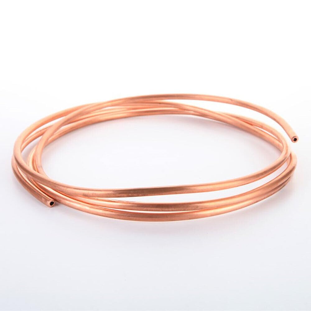 Rura miedziana miękka 2 mm-16 mm w zwoju – trwała rura miedziana do wody, gazu i projektów DIY – długość 2 metry, 1 szt.(10mm x 1.5mm)