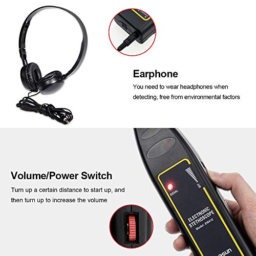 allsun Pro Ultrasonic Leak Detector & Industrial Stethoscope,High Sensitivity Machine Diagnostic Tool for Engine Noise, Bearing, Valve, Pump, Pipe Flow,Mechanic Tool Kit(Includes Long/Short Probe & Carry Bag) by allsun - Image 3