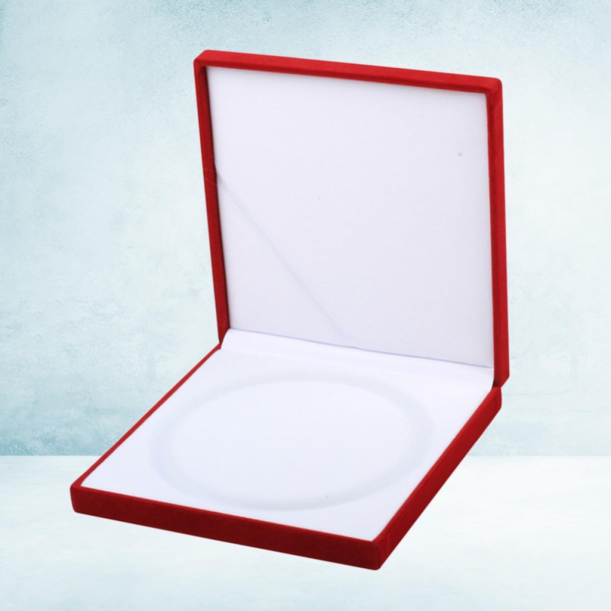 Vaguelly Red Square Flocking Jewelry Box for Necklace and Pearl Storage image 4