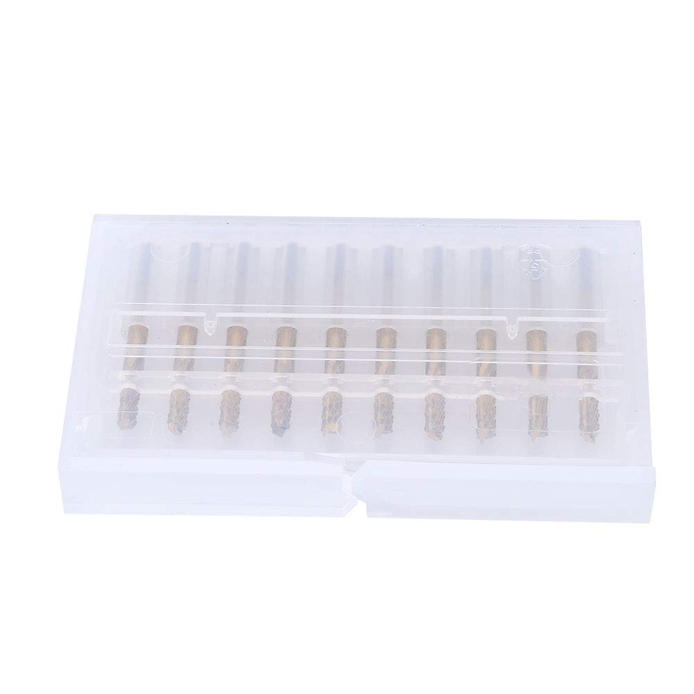 Jeanoko Rotary Burrs End Mills 10pcs 0.125" Carbide End Mill 1/8" Shank Coated CNC PCB Engraving Bit Cutting Tool