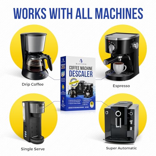 Descaling Powder Solution (6-Uses) Coffee Machine Descaler Cleaner | Compatible with Breville Keurig Nespresso Delonghi Ninja | To Descale Automatic Coffee Pots & Makers & Espresso Machines