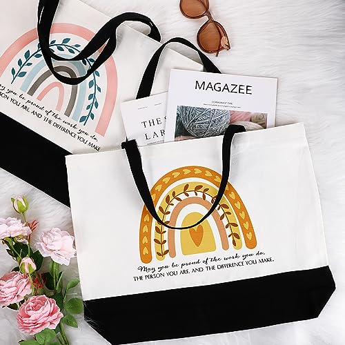 Image of Silkfly 30 Pcs Christmas Appreciation Canvas Tote Bag Gift Bulk, Thank You Tote Gift Bags for Women Employee Coworker