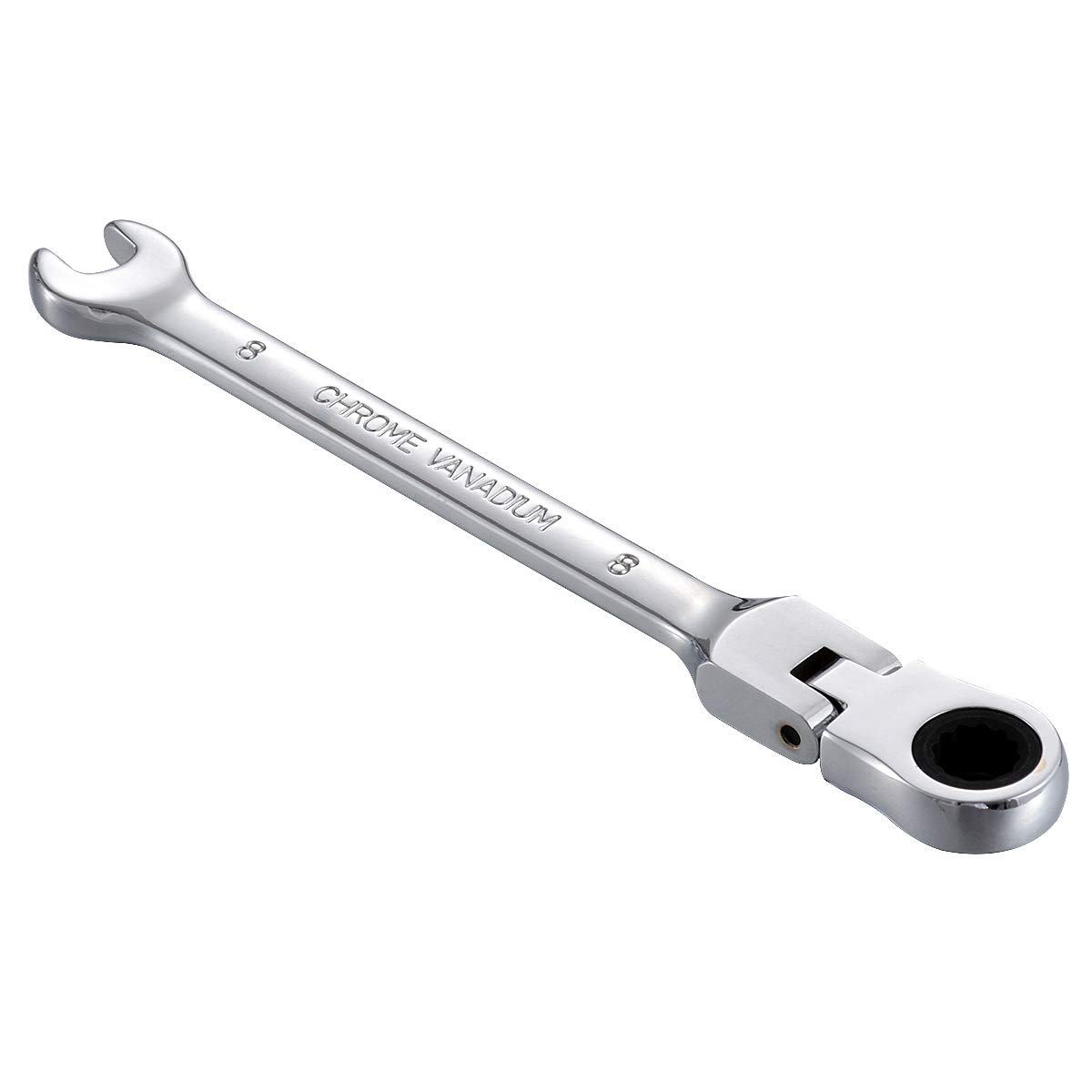 KATUR Chiave combinata a cricchetto 8 mm, chiave a cricchetto con testa flessibile, design industriale a doppio uso, utensile metrico professionale in acciaio al cromo vanadio