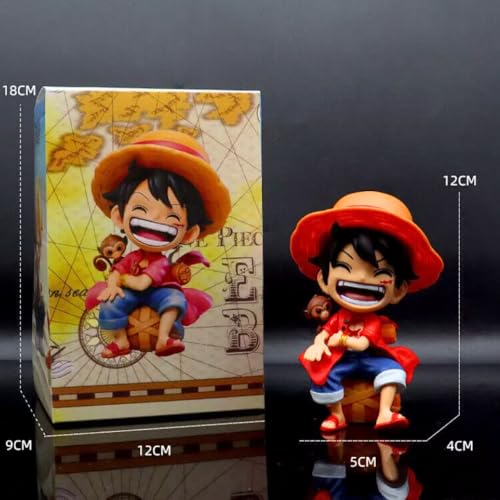 Image of Blue Aura Monkey D Luffy Action Figure Height-13cm |with Box | Multicolour Collectible PVC | Luffy Naughty with Monkey