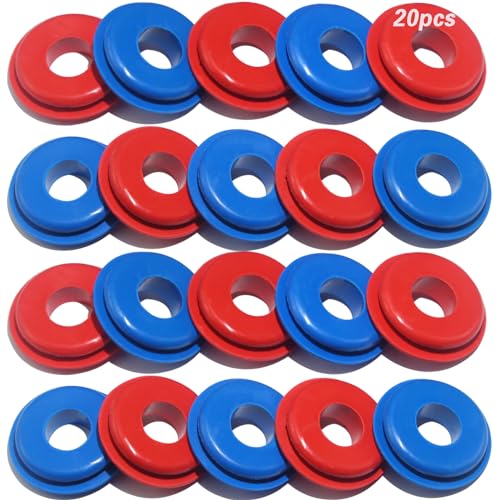 iBroPrat Glad Hand Seal Thick 20pcs Gladhand Washers Rubber Seals Gasket Elastic Grommets for Semi Trucks Trailers Brake Air Hose Parts Number 10028 10Pcs Red and 10Pcs Blue